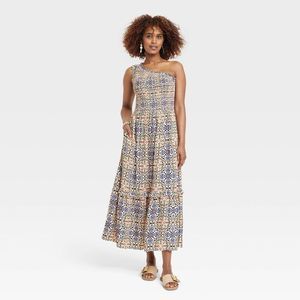 Knox Rose Blue and Cream Patterned Dress
